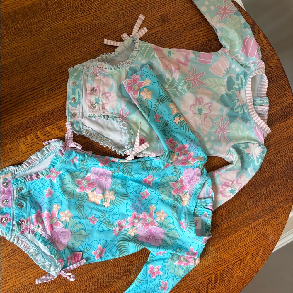 Set of TWO - Floral Baby Swimsuits